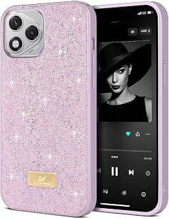 Case For Honor 400 Lite 5G Case Glitter, Sparkle Diamond Crystal Bling Case with Bling, Ultra Thin Lightweight Full Body Shockproof Anti-Scratch Protective Cover (Light Purple)