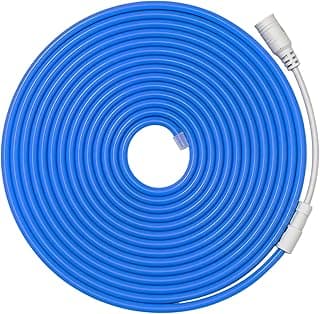 شريط إضاءة نيون LED مرن 12 فولت، 5 متر، 6x12 مم، 120 LED/متر، لون أزرق، قص كل 2.5 سم، ديكور داخلي وخارجي، للمنزل والمحلات، المحول غير مرفق