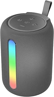 Portable Wireless Bluetooth Speaker JL838 with RGB Colorful Light Powerful Bass Boost Type-C Charging Supports USB TF Card Mini Speaker for Travel and Home (Gray)