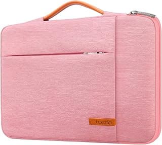 Lacdo 360° Protective Laptop Sleeve Case for 14 inch New MacBook Pro M3 Pro Max / M3 / M2 / M1 Pro Max A2992 A2918 A2779 A2442 2023-2021 | 13.5" Surface Book 3 2 1 Computer Bag Water Resistant, Peach