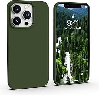 Compatible with iPhone 13 Pro Max Case Dark Green, Liquid Silicone Slim Protective Phone Case, Soft Matte Forest Green Professional Men Women - Dark Green
