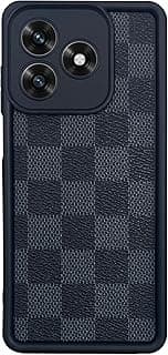 Xpress Back Cover for Honor X5C Plus TPU Silicon Case, Camera Protection, Leather Design Sticker, Anti-Shock Bumper (Black)