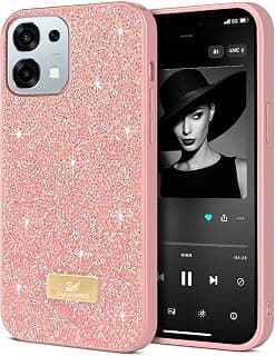 Case For OPPO A6 Pro 4G/5G Case Glitter, Sparkle Diamond Crystal Bling Case with Bling, Ultra Thin Lightweight Full Body Shockproof Anti-Scratch Protective Cover (Pink)