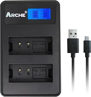 شاحن USB مزدوج Lp-E10 Lpe10 Lpe10 LCD من ارتشي لـ [كانون اي او اس 1100D 1200D 1300D 2000D كيس X50 كيس X70 ريبل T3 ريبل T5 ريبل T6 ريبل T7]