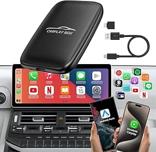 محول مطور 2024 لتحويل CarPlay وAndroid Auto من سلكي إلى لاسلكي، ماجيك بوكس دونجل يدعم يوتيوب/نتفليكس/كارت TF، توصيل وتشغيل