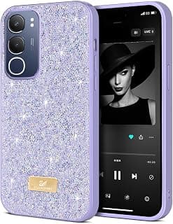 Case For Vivo Y29 5G/Y19s 4G Case Glitter, Sparkle Diamond Crystal Bling Case with Bling, Ultra Thin Lightweight Full Body Shockproof Anti-Scratch Protective Cover (Lavender)