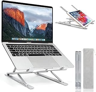 Travel Accessory - Lightweight laptop and tablet stand that doubles as a mini work table with 6 height options, ideal for remote work on the go