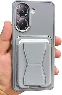 جراب حماية لموبايل POCO X7 PRO، مزود بستراب مغناطيسي متعدد الوظائف بتصميم عمودي وأفقي، نمط رفيع ولطيف من السيليكون مع مسند حماية (رمادي)