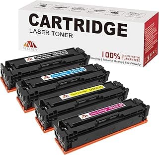 خراطيش حبر متوافقة 203A 203X CF540A CF541A CF542A CF543A (أسود، سماوي، أرجواني، أصفر، عبوة من 4) تستخدم في طابعات Color Laserjet Pro MFP M280nw M281fdw M281fdn M254dw M254nw M254dn