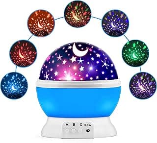 جهاز عرض جستو ستار ماستر مع سلك USB ملون رومانسي LED سكاي ليلي ولمبة ضوء السرير. مصباح بروجيكتور باضاءة لتزيين المنزل والديوالي والكريسماس (الوان متنوعة)