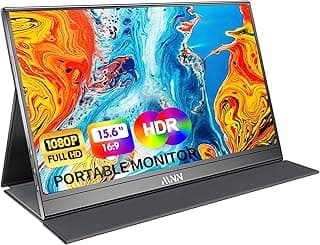 شاشة جيمنج محمولة 15.6 بوصة FHD 1080P، بمنفذ USB-C وHDMI، لوحة IPS، تقنية HDR، غطاء ذكي، شاشة خارجية للابتوب، الكمبيوتر، الموبايل، Mac، Xbox، PS5/PS4، وSwitch