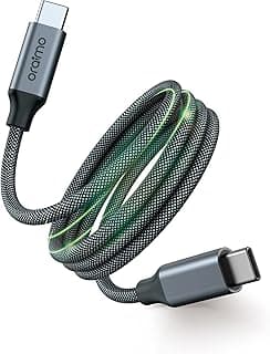 كابل ماجكابل من USB نوع C إلى USB نوع C بدعم شحن سريع 60 وات بموصل مغناطيسي ذاتي المحاذاة لنقل بيانات سريع حتى 480 ميجابت في الثانية مضفر وخالي من التشابك من اورايمو، لون أسود، 1 متر، OCD-710CC