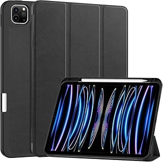 جراب حماية ذكي من V Volt متوافق مع iPad Air 11-Inch M3/M2 (2025/2024) ، مع حامل قلم تابلت مدمج ، غطاء حماية نحيف قابل للطي كمسند بخاصية التشغيل/الإيقاف التلقائي. (اسود)