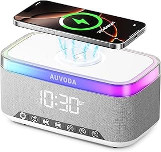 S300 Bluetooth Speaker with Wireless Charging, Alarm & LED Lights | 16 W Stereo, TWS Pairing, BT 5.3, TF & AUX Inputs, 3600 mAh Rechargeable Battery, for Home, Office & Bedroom