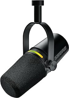 ميكروفون بودكاست MV7+ من شور صوت محسن، ولوحة لمس LED، ومخارج بمنافذ USB-C وXLR ووضع المستوى التلقائي، وفلتر بوب رقمي مع تأثيرات الصدى، للبث الصوتي، والبث، والتسجيل، أسود
