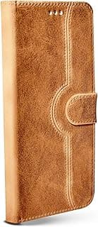 For Xiaomi Redmi A5 4G Embroidery design Flip Leather Wallet Card Slot Case with Kickstand, Strap Magnetic Closure, Included Internal Silicone Case Compatible with Xiaomi Redmi A5 4G (6.88") (Camel)