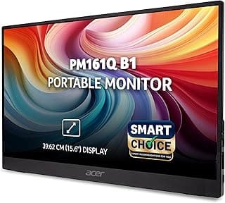 ايسر شاشة محمولة PM161Q B1 15.6 انش FHD (1920×1080) | لوحة IPS | 2 × USB نوع C وHDMI | 4 مللي ثانية | مزامنة تكيفية | رفيعة للغاية 700 غرام | مكبرات صوت مدمجة | مثالية للابتوب والجوال والسفر