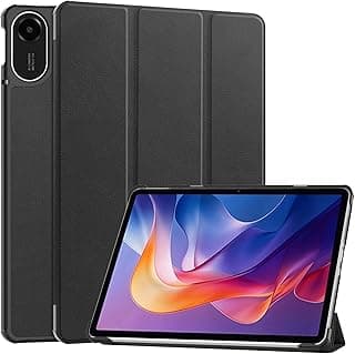جراب لجهاز شاومي Redmi Pad 2، غطاء حماية نحيف مع حامل وتصميم خاصية الاستيقاظ/النوم التلقائي، نحيف وخفيف، غطاء أسود