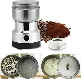 Multifunctional Electric Coffee Grinder with 4 Stainless Steel Blades Designed to Grind Coffee Beans, Spices, Flaxseed and More Efficiently with Powerful 150W Motor