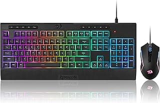 Redragon S151 Gaming Keyboard & Mouse Combo, 104 Keys K525 Wired RGB Membrane Keyboard and 10000 DPI Wired M616 Gaming Mouse Bundle
