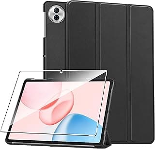 Case for Honor Pad 10 12.1 Inch 2025 Tablet Case Cover + 1 Piece Protective Glass Screen Protector – Black