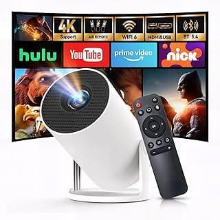 جهاز عرض ميني محمول WEMI مع واي فاي 6 وبلوتوث 5.4 لغرفة النوم، سمارت بروجيكتور للايفون OptiBarrel 500