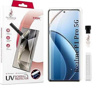 Dl3 Mobilak Screen Protector Realme P1 Pro 5G [Liquid UV Tempered Glass] Full Screen adhesive [Sensitive Touch][Fingerprint Sensor Compatible] HD Transparent