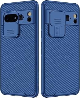 for Google Pixel 8 Pro Case with Camera Cover [Hard PC+TPU Bumper] [Upgraded Camera Lens Protection] Slim Shockproof Protective Phone Case for Pixel 8 Pro 2023, Blue