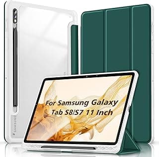 Case for Samsung Tab S8 2022 & S7 2020, Premium Shock Proof Stand Folio Multi Viewing Angles Hard PC Clear Back Cover for Galaxy Tab S8 11 inch Tablet [SM-X700/X706/T870/T875/T878] Green
