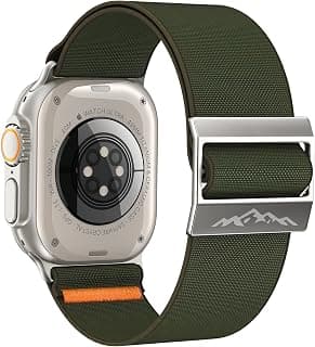 Solo Loop Nylon Band Compatible with Apple Watch Ultra 2/Ultra Band 49mm 45mm 46mm 44mm 42mm for Men Women, Soft Fabric Braided Elastic Sport Strap for iWatch Series SE 10/9/8/7/6/5/4
