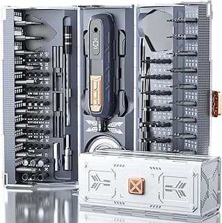 طقم مفكات 180 في 1، طقم مفكات دقيقة مع رؤوس قابلة للتبديل، تصميم قابل للطي وحقيبة، طقم أدوات إصلاح مغناطيسي للايفون، ابل، الكمبيوتر، اللابتوب، التابلت والساعات
