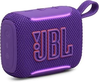 Go 5 - Ultra-Portable Waterproof & Drop-Proof Speaker with JBL Legendary Sound & Ambient Edge Lighting, AirTouch Instant Stereo Pairing or Link Multiple Compatible Speakers via Auracast™ (Purple)