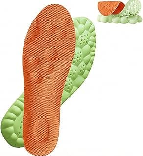 Medical Memory Foam Foot Pressure Relief - Medical Silicone Insoles with Massage Pads and Ventilation Pores - Suitable for Men and Women and All Types of Shoes (برتقالي-ليموني, onesize)