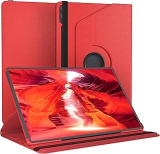 EAZY CASE - Tablet Case for Galaxy Tab S11 Ultra Protective Case 14.6 Inch Smart Cover Tablet Case Rotation Case Flip Case 360 Degree Rotatable with Stand Function Faux Leather Red
