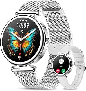 Smart Watches For Women(Make/Answer Call)，1.27" Activity Fitness Tracker Smartwatch For Android iOS 100+ Sport Modes Blood Pressure/Heart Rate/Sleep Monitor/Pedometerstep IP67 Waterproof Silver