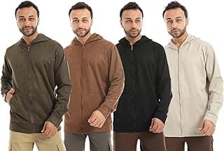 طقم سويت شيرت قطيفة رجالي (4 قطع) - بيج، أسود، بني، زيتوني