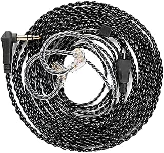 2 Meter Long, kz zs10 pro IEM Cable, CCZ C01 OFC Upgraded Replacement Cable for zsn pro x, castor, edx pro, zs12 pro x, zs10 pro x, zs10 pro 2, zar, in ear Monitor, Wired Earbuds (CPins Without Mic)