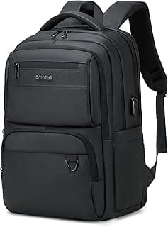 Laptop Backpack 27L Water-Resistant Business Travel School Bag, Fits 15.6 Inch Laptop, Lightweight & Stylish Backpack for Men & Women -RAL814-Black