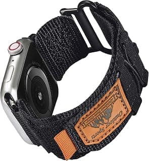 سوار رياضي من النايلون متوافق مع ساعة ابل 42mm/44mm/45mm/46mm/49mm، حزام خارجي قابل للتعديل لـ Ultra 3/2/1، سلسلة 11/10/9/8/SE