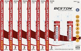 بطاريات BESTON زنك كربون للريموت شديدة التحمل R03S AAA BP2 (6 كارت)