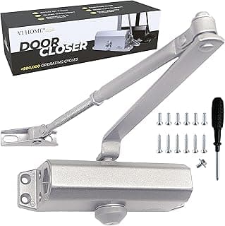 Adjustable Automatic Door Closer with Retainer 60 kg / Door Spring with Hydraulic System / Close Automatic Doors / Automatic Close Door (Silver)