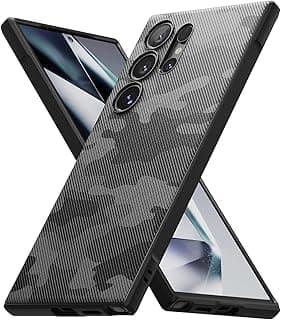 Onyx Case for Samsung Galaxy S24 Ultra, [Grippy] Non-Slip Anti-Fingerprint Scratch-Resistant Shockproof Fit Stylish Mobile Phone Case - Camouflage Black