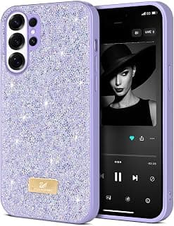 جراب لهاتف سامسونج Galaxy S25 Ultra، جراب كريستال لامع، نحيف وخفيف الوزن ومضاد للصدمات والخدوش (لافندر)