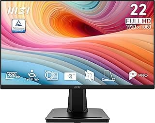 MSI برو MP225 E12VL، 22 انش 1920 × 1080 (FHD)، 120 هرتز، مزامنة تكيفية، HDMI، منفذ فيديو، حامل فيسا، امالة، 1 مللي ثانية، اسود