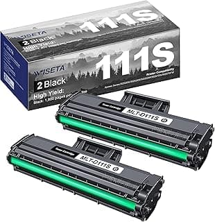 خرطوشة حبر اسود من ويزتا لطابعة سامسونج 111S 111L MLT-D111S MLT-D111L وسامسونج اكسبريس M2020W M2022W M2024W M2070FW M2070W، موديل S111S S111L (قطعتين)