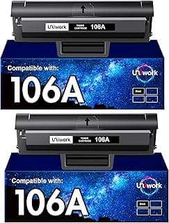 خرطوشة حبر 106A W1106A 135wg من يوني ورك بديلة لخراطيش الحبر الاسود اتش بي 106A W1106A، اتش بي ليزر MFP 137fwg، اتش بي ليزر MFP 135wg 107w 135w 137fnw 135a 107a 107r 135r (2 اسود، مع رقاقة)