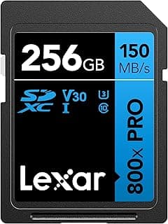 256GB High-Performance 800x PRO SDXC UHS-I Memory Card, C10, U3, V30, 4K UHD Video, Up to 150MB/s Read, for Point-and-Shoot & Mid-Range DSLR Cameras, HD Camcorders (LSD0800P256G-BNNNU)