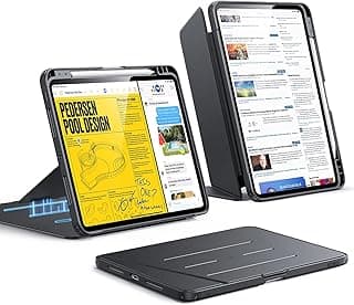 for iPad Pro 11 inch Case M4 (2024), Vertical Stand Cover, Multi Stand Angles, Ultra-Stable Case for iPad Pro 11 (2024) with Pencil Holder, Flip Magnetic Series, Black