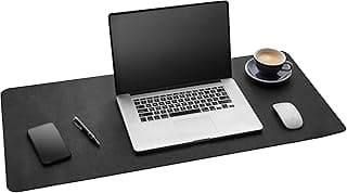 Gallaway Leather Desk Pad - (92 x 43 cm) Desk Mat Accessories for Women Men Desk Protector Extended Mouse Pad for Office/Home Accessories Writing Pad for Top of Desks (Black)