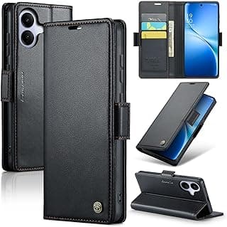جراب هاتف UNBLACK جلد صناعي فاخر قابل للطي 023 مع حامل بطاقات متوافق مع Vivo V60 Lite (أسود)